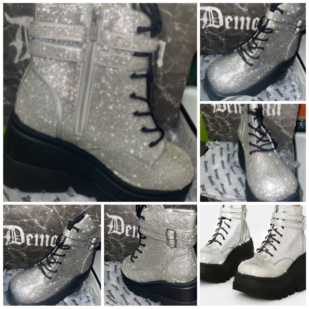 Dolls Kill x Demonia Technopagan Bling Boots